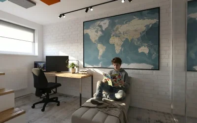 Pokój dla nastolatka z&nbsp;mapą Świata